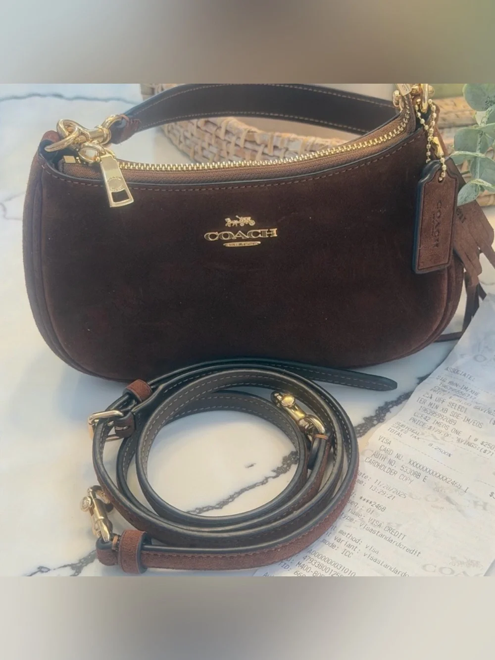 Coach suede shoulder